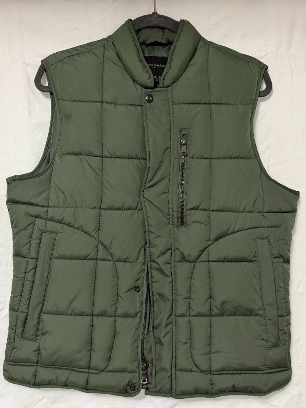 Banana Republic Men's Quilted Puffer Vest Green Size Medium